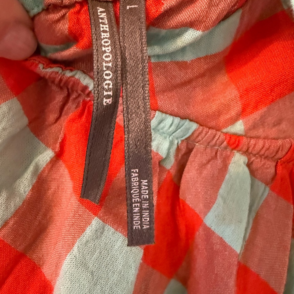 Anthropologie Tie Back Gingham Nap Dress - Picture 3 of 4
